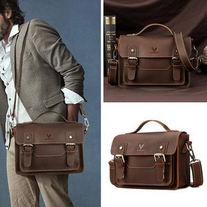 HUMERPAUL Serviette d'Affaires pour Hommes en <span class=keywords><strong>Cuir</strong></span> Véritable, Sac de Bureau Grande Capacité pour Ordinateur Portable, Sac Bandoulière de Voyage - Product Image 2