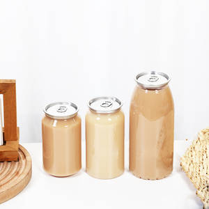 Custom 250ml 330ml 500ml Fruit Juice Soda Water Pop <strong>Cans</strong>. 8oz 12oz 13oz 16oz Beverage Pull-ring Plastic Bottle With Aluminum Lid