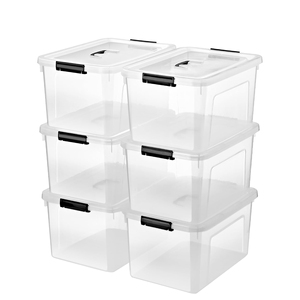 Transparent PP Injection Molded Flexible Storage Boxes <b>Bins</b> Multi-Purpose <b>Rectangle</b> Household Use 35L Capacity Trade Assurance - Product Image 1
