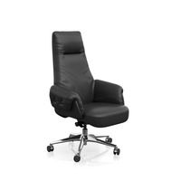 Chaises de bureau exécutives en cuir de haute qualité, vente en gros d'usine, gris brun, chaise pivotante, chaise de bureau exécutive