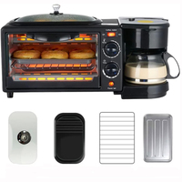 Harga Pabrik Oven Pemanggang Roti Listrik Plastik Multifungsi Pembuat Kopi Penggorengan 3-in-1 Kapasitas 12L Garansi 1 Tahun Rumah Tangga 2800W