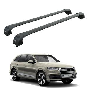 Barras Transversales para Techo de Audi Q7 2016+, Portaequipajes de Aluminio para Rieles Integrados, Accesorios para Automóviles al por Mayor, Ajuste Personalizado, Negro/Plateado - Product Image 1
