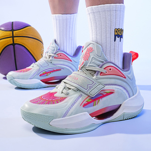 Nuevo luminoso de alta elasticidad de tela elástica superior práctico resistente al desgaste MD suela de goma forrado de malla zapatos de baloncesto para hombres - Product Image 4