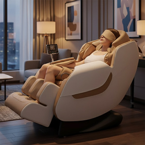 Home Electric Massage Chair Full Body Multi Functional Railless Plug In Khaki Black Brown A19B - Product Image 1