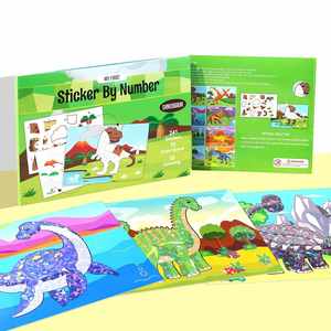 Libros de Pintura con Pegatinas Brillantes para Niños, Diseño Multicolor de Dinosaurios, Manualidades, Regalos - Product Image 4