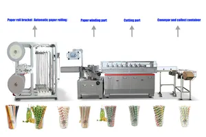 Hongshuo HS-XGJ High-Speed Volautomatische Papier Drinkstro Maken Machine Met Lage Prijs