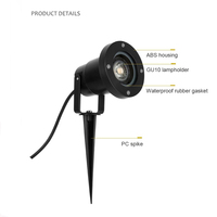 Lampe de jardin S1001 à ampoule GU10 7W, étanche, isolée classe II, fluorescente, IP65 avec piquet, garantie 3 ans