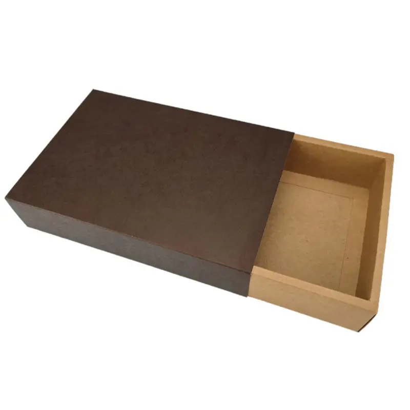 Boîte à tiroirs en papier en carton kraft pliable Emballage écologique Boîte coulissante recyclable en carton cadeau artisanal