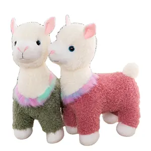 Custom logo lovely 28cm 55cm 100cm alpaca plush toys stuffed animal dolls alpaca plush purple alpaca plush toy for kids