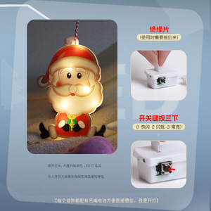 Décorations de Noël en plastique lumineuses : <span class=keywords><strong>Casse</strong></span>-<span class=keywords><strong>noisette</strong></span>, Bonhomme de neige, Gnome, Pendentifs LED à suspendre pour l'arbre - Product Image 3