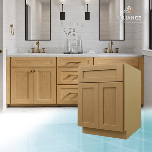 Mueble de Baño con Lavabo de Madera V2421-V3621 |   Envío Gratuito desde Almacén Local en EE. UU. |   Mueble de Baño Estilo Americano en Roble Blanco - Product Image 1
