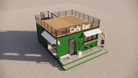 Bar conteneur préfabriqué de 20 pieds en kit avec panneaux sandwich pour café et bureau – Design moderne et écologique