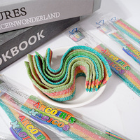 Halal Candy Colorful Rainbow Striped Sour Belts Sweet Gummy Candy Chewy Candy Factory Supply