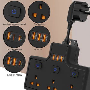 यूएसबी पोर्ट पावर स्ट्रिप के साथ पावर स्ट्रिप वृद्धि रक्षक पावर स्ट्रिप्स एक्सटेंशन 3 यूएसबी पोर्ट - Product Image 2