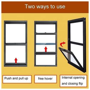 Janela de Alumínio Moderna para Exterior com Vidro Térmico Duplo Antifurto e à Prova de Furacões com Tela - Product Image 3