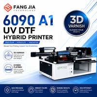 Mesin Printer Inkjet Profesional 6090 A1 UV DTF 2-in-1 Hybrid Flatbed I3200 untuk Pencetakan Label Kristal 3D & Bahan Kaku