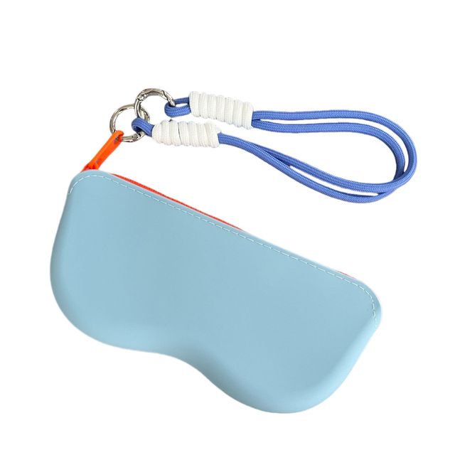 Contrast Color Silicone Glasses Case Portable Sunglasses Protective Cover Eyewear Storage Pouch with Silicone for Men & Women