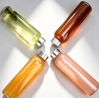 Bouteille d'eau en verre transparent de qualité alimentaire 1L avec bouchon à vis en métal pour jus, thé et eau