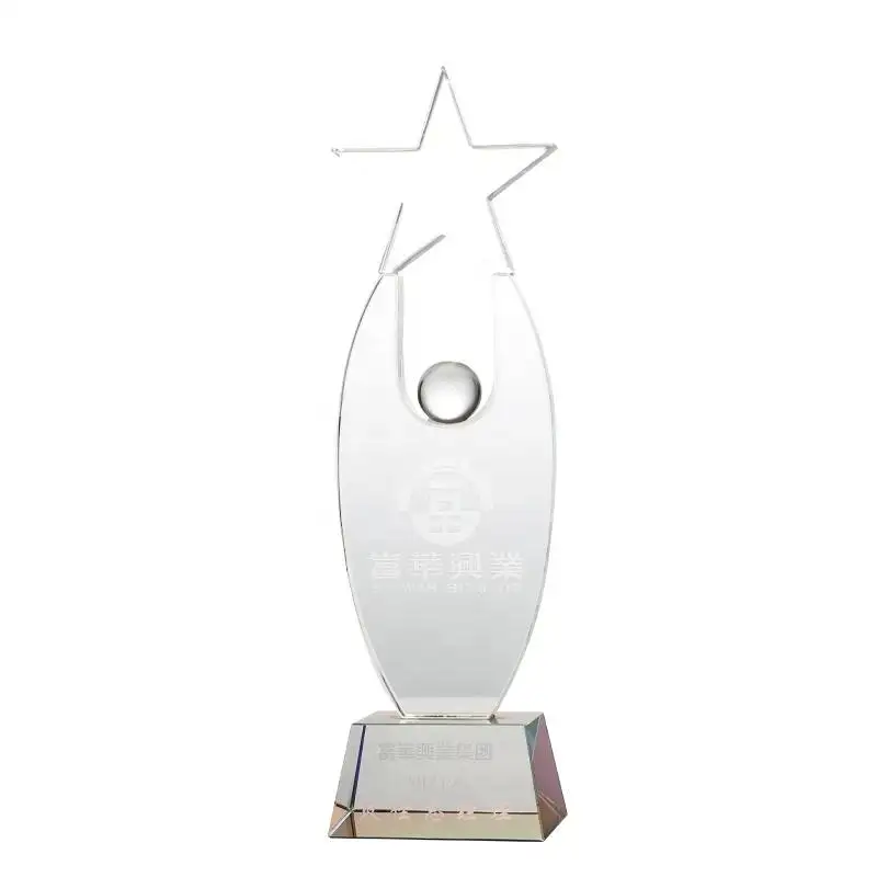 Yeni tasarlanmış kristal yıldız ödülü K9 kristal kupa bardak hatıra hediye özel kristal kupa yıldız kulesi