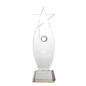 Nuevo diseño Crystal Star Award K9 Crystal Trophy Cup Souvenir Gift Custom Crystal Trophy Star Tower