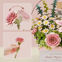 Robotime Rowood Miniature Jouets TW03H Panier De Fleurs En Bois Décoration De La Maison Fleur Modèle DIY 3D Puzzles Bois Artisanat