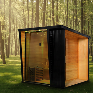 Cabina de Sauna Exterior de Cedro para 6 Personas |   Madera de Redwood Natural Aromática para Jardín |   Relajación y Terapia de Calor - Product Image 1