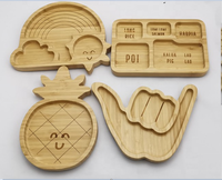 Nouvel ensemble de vaisselle pour enfants en fibre de bambou en forme d'animal 2025, avec bavoir et assiette en silicone, vaisselle pour bébé