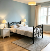 Lit double en fer en forme de cœur pour dortoir, idéal pour économiser de l'espace, pour chambre à coucher, appartement et hôtel (tailles King et Queen disponibles)