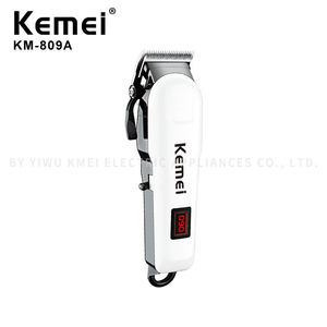 Kemei KM-809A أفضل بائع المهنية قابلة للشحن الحلاق الانتهازي مع LCD المهنية مقص الشعر