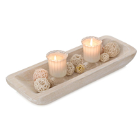Plateau de service en bois de paulownia blanchi, bols décoratifs pour la décoration de la maison, bol à pâte en bois pour centre de table de cuisine