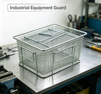 Panier de rangement industriel Bingrong en acier inoxydable durable avec loquet à ressort en treillis métallique pour la stérilisation et le nettoyage des instruments médicaux