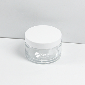 Crème pour le corps beurre de corps soins de la peau bocaux en verre clair givré conteneurs emballage 100ml 150ml 200ml cosmétique bonne qualité <span class=keywords><strong>Keyo</strong></span> - Product Image 3