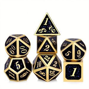 OEM Solid Brass Metal <b>Dice</b> Set with Electroplating for Dungeons & Dragons Role-Playing Game - Product Image 2