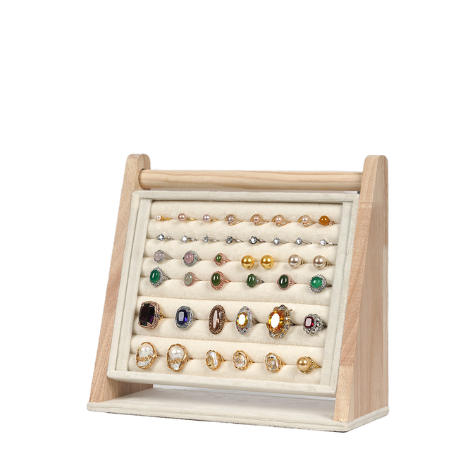 Spring Festival New Product 8-Slot Ring Storage Rack Bracelet for Home Use Step-Shaped Finger Buckle Jewelry Display Accessories