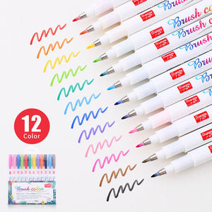Ensemble de 12 stylos marqueurs à pointe pinceau à encre à base d'eau, pour l'art, le <span class=keywords><strong>calligraphie</strong></span>, le journaling et le lettering - Product Image 5