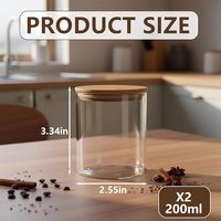 Pot de conservation alimentaire en verre transparent avec couvercle en bambou et bouchon, écologique et durable, pour bonbons, café, thé, grains