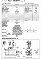 Kit de servomoteur AC triphasé 750W avec bride de 80mm et freins, système de mouvement linéaire à couple élevé pour machine de fraisage CNC