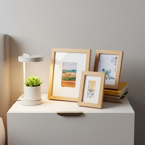 Family Decoration Qianmu Modern Customized Shape Wood Foldable Vertical Wall <strong>Mount</strong> 2-color Silk Screen Printed <strong>Photo</strong> <strong>Frame</strong> - Product Image 1