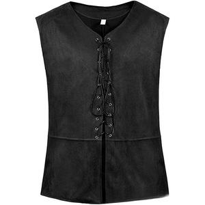 Nuovo Gilet da Uomo Medievale Rinascimentale Pirata Gotico Steampunk, Top Senza Maniche per Halloween, Cosplay, <span class=keywords><strong>Moda</strong></span> Maschile - Product Image 3