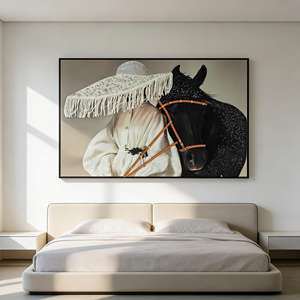 لوحة فنية جدارية لفتاة جميلة، تصميم فاخر من البورسلين الكريستالي - Product Image 4