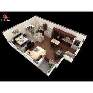 Chine préfabriqué pas cher petite maison minuscule <span class=keywords><strong>sur</strong></span> roues maison de remorque préfabriquée - Product Image 6