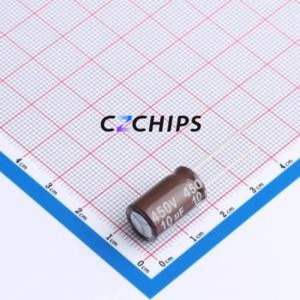 Condensateur électrolytique en aluminium à montage traversant DHG450M106H160S1AA, montage traversant, D10xL16mm 10uF 20% 450V 430mA-100kHz - Product Image 1