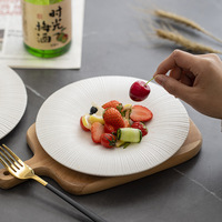 Assiette de présentation moderne en céramique et porcelaine, mat, gaufrée, écologique, de luxe, pour hôtels, restaurants et services de restauration fine