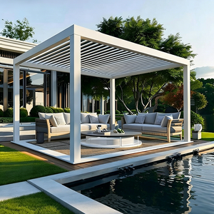 Pergola Bioclimatica in Alluminio Retrattile con Controllo Remoto, Impermeabile e Antivento, Gazebo Moderno per Giardino e Terrazza Esterna - Product Image 2