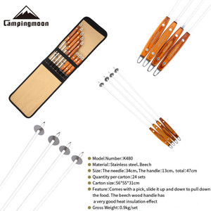 Spiedini per Barbecue griglia spiedini per Barbecue piatti strumenti bastoncini per Barbecue riutilizzabili escursionismo campeggio in <span class=keywords><strong>acciaio</strong></span> inossidabile Barbecue all'aperto estivo - Product Image 5
