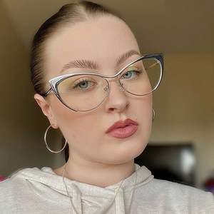 Gafas de Sol de Ojo de Gato con Logotipo Personalizado, de Alta Calidad, con Lentes Transparentes, Montura Metálica, Anti Luz Azul, UV400, para Mujer - Product Image 3