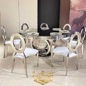 Mesa de comedor en plata SCR Drive Optoacoplador Pedestal Base <span class=keywords><strong>Metal</strong></span> Comedor Restaurante Acero inoxidable Moderno - Product Image 5