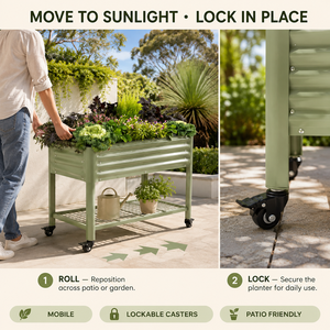 Bac à légumes surélevé mobile avec roues, jardinière en métal surélevée, étagère de rangement, couleur personnalisée, vente en gros en Australie - Product Image 3