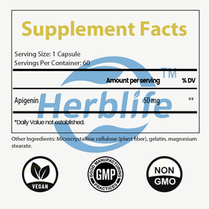 Cápsulas de Apigenina 50 mg - Suplemento Dietético para el Sueño, el Estado de Ánimo y el Control del Estrés, 60 Cápsulas Vegetales - Marca Privada OEM ODM - Product Image 2