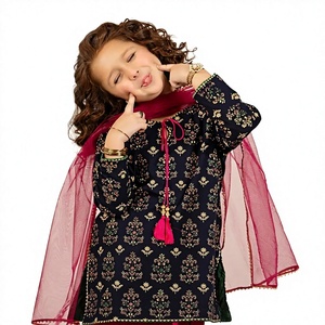Ropa Infantil 2026 - Venta al por Mayor de Salwar Kameez Étnico para Niñas, Algodón con Estampado Paisley, Manga Larga, Cuello Redondo, 100% de la Mejor Calidad - Product Image 2